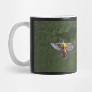 Painted Bunting Bird in Flight Mug